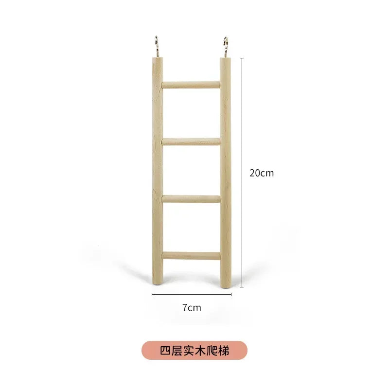 1PC Birds Toy Wooden Ladders Swing Scratcher Perch Climbing 3/4/5/6 Ladder Bird Cage Hamsters Parrot Toys Hanging Pet Supplies
