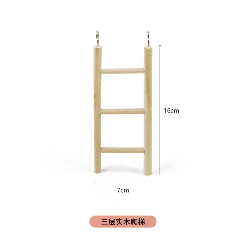 1PC Birds Toy Wooden Ladders Swing Scratcher Perch Climbing 3/4/5/6 Ladder Bird Cage Hamsters Parrot Toys Hanging Pet Supplies