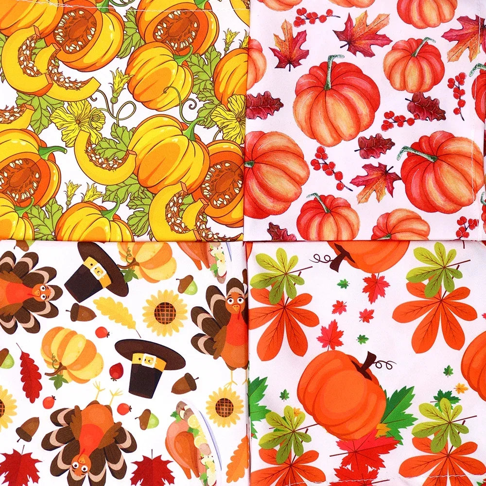 50pcs Dog Bandana Thanksgiving Pet Supplies Small Dog Cat Puppy Bandanas Scarf  Fall Dog Accessories Pumpkin Turkey Dogs Bandana