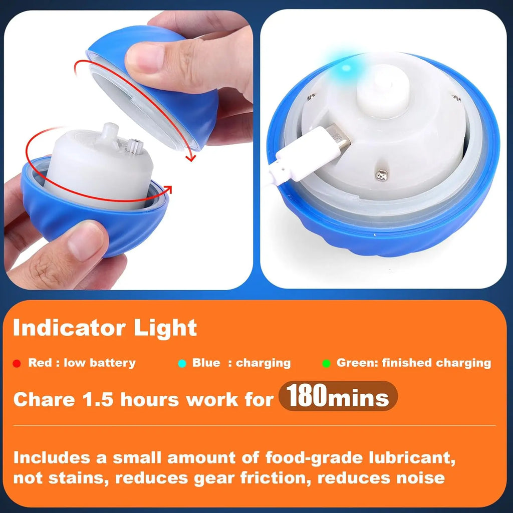 Interactive Dog Toys Moving Ball with Cover Self Rolling Dog Ball for Small/Medium/Large Dogs Automatic Dog Toys Keep Them Busy