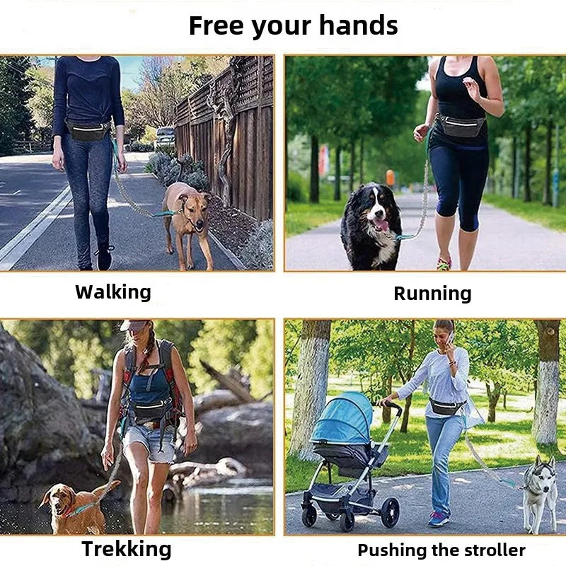 Hand Free Dog Leash for Pet Walking Running Jogging Adjustable Dog leash Chest Strap Waist Belt Traction Rope Dog Accessories
