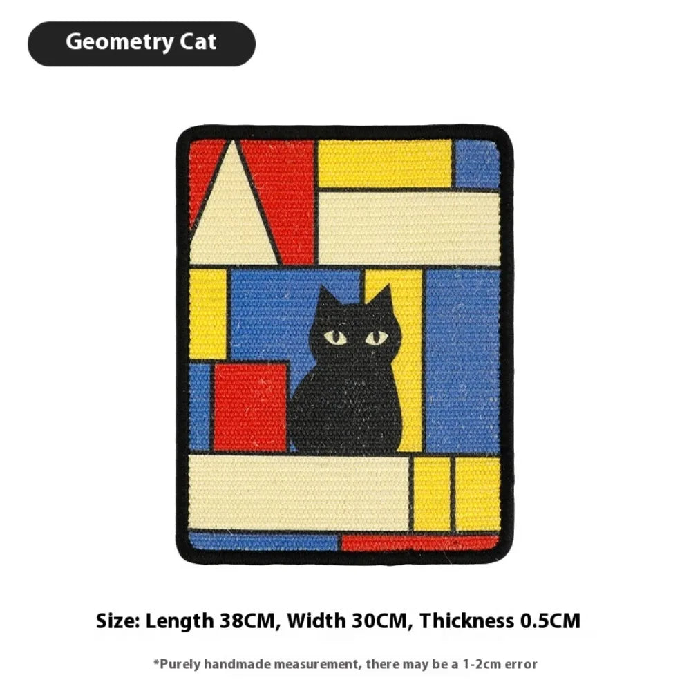 Natural Sisal Wall-Mounted Cat Scratching Board - No Mess, Space-Saving Scratch-Resistant Mat for Claw Play, Cat Accessories