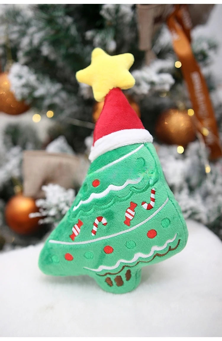Squeaky Dog Toys for Puppy Small Medium Dogs Cute Dog Chew Toys Pack for Puppies Teething for Dog and Cat Chritmas Gingerbread