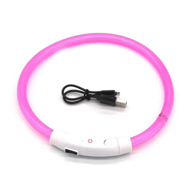 LED Pet Dog Luminous Collar With USB Rechargeable Dog Necklace Collar Teddy Anti Lost Collar Dog Cat Accessories Supplies