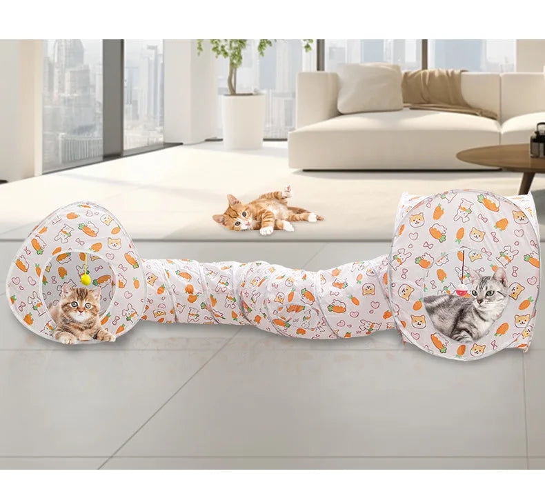 Cat Tunnel Portable Foldable Set Pet Rabbit Guinea Pig Tent Maze Channel Toy Dog Fence Pet Cage Large Space Multiple Gameplay