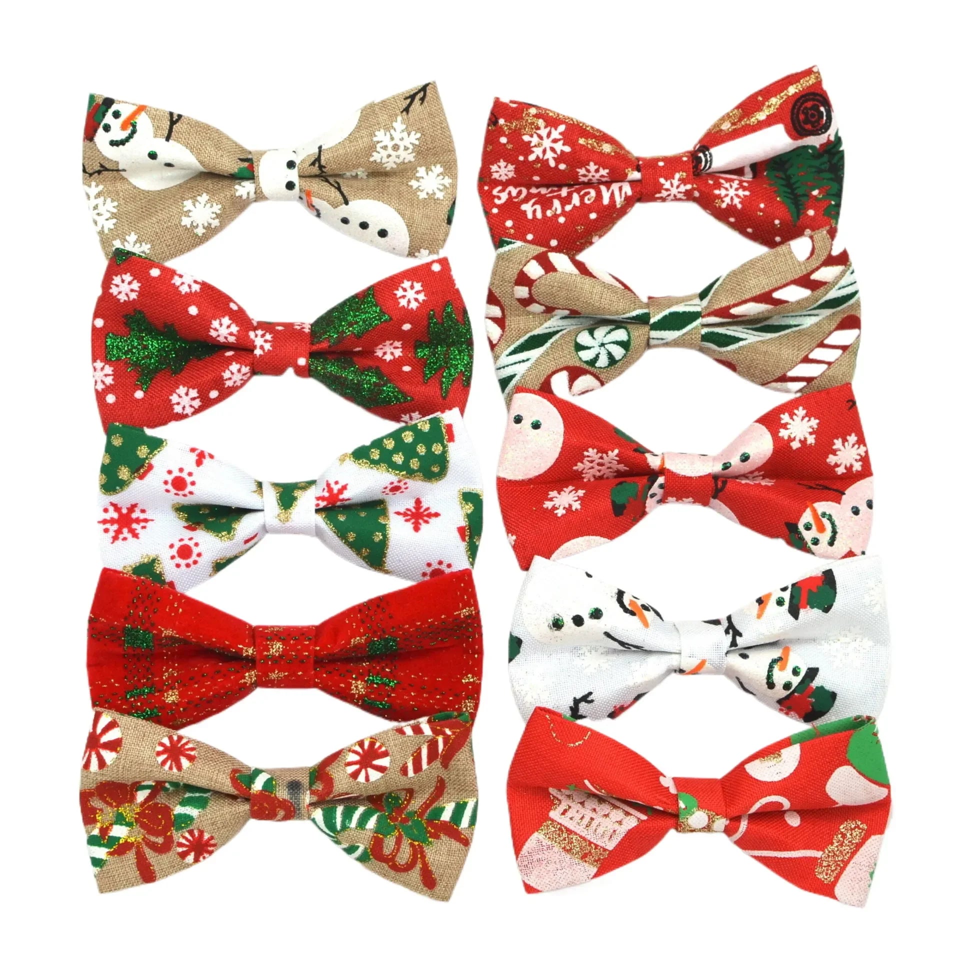 50pcs/lot Christmas Pet Bow Kitten Puppy Collar Flower Wearable Xmas Bow Ties for Dogs Cat Accessories