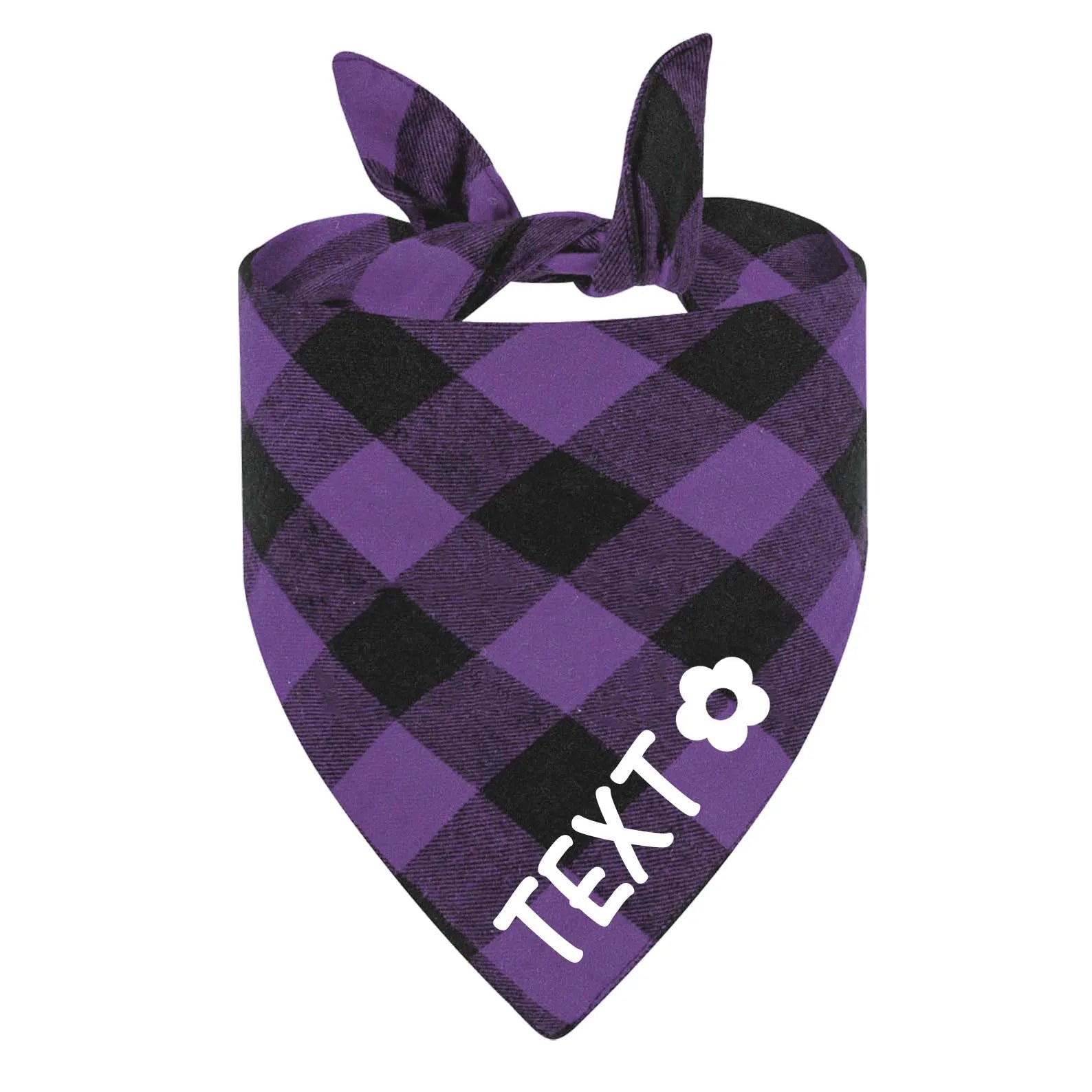 Custom Personalized Dog Bandanas Large Pet Scarf Pet Cotton Plaid Washable Collar Cat Dog Scarf Large Dog Accessories Kerchief