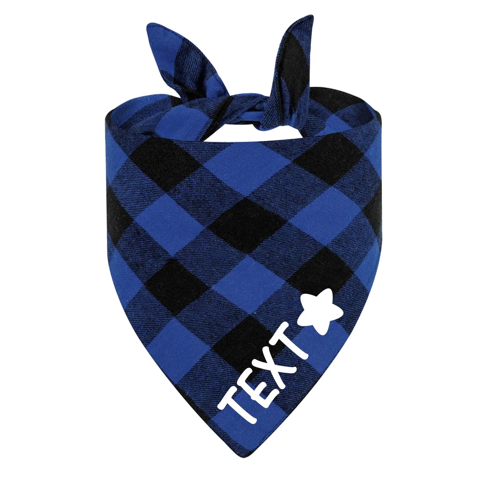 Custom Personalized Dog Bandanas Large Pet Scarf Pet Cotton Plaid Washable Collar Cat Dog Scarf Large Dog Accessories Kerchief