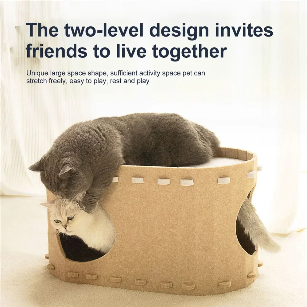 Felt Cat Bed Wear Resistant Pet House Detachable Cat Amusement Park Pet Shelter All Season Universal Pet House Cat Accessories