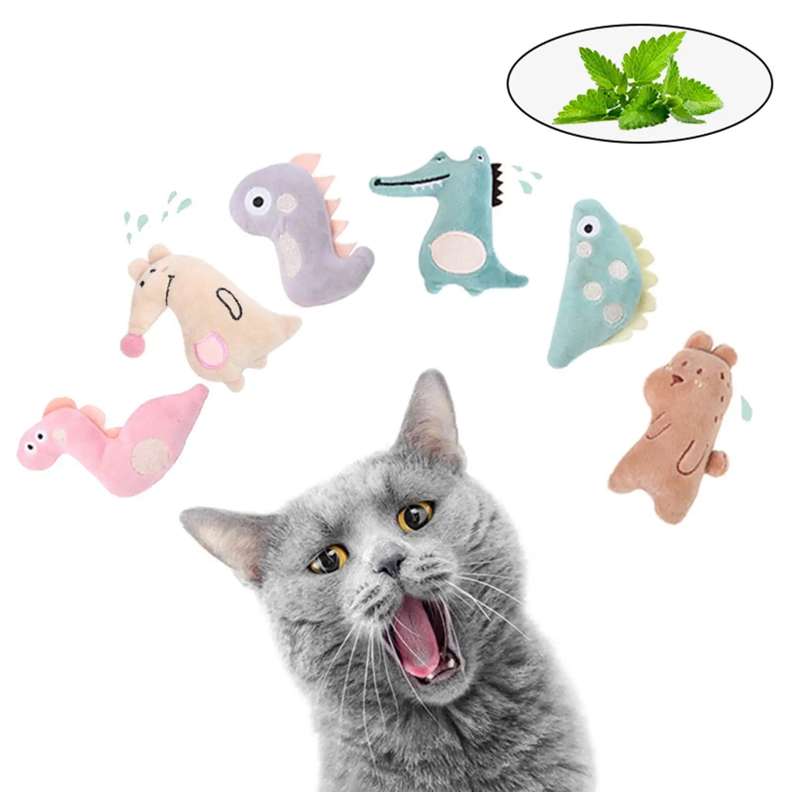 6 Pcs Cat Toys,Kitten Chew Toys with Catnip,Self-Playing Catnip Toys,Teeth Cleaning and Anti-Boredom Cat Accessories