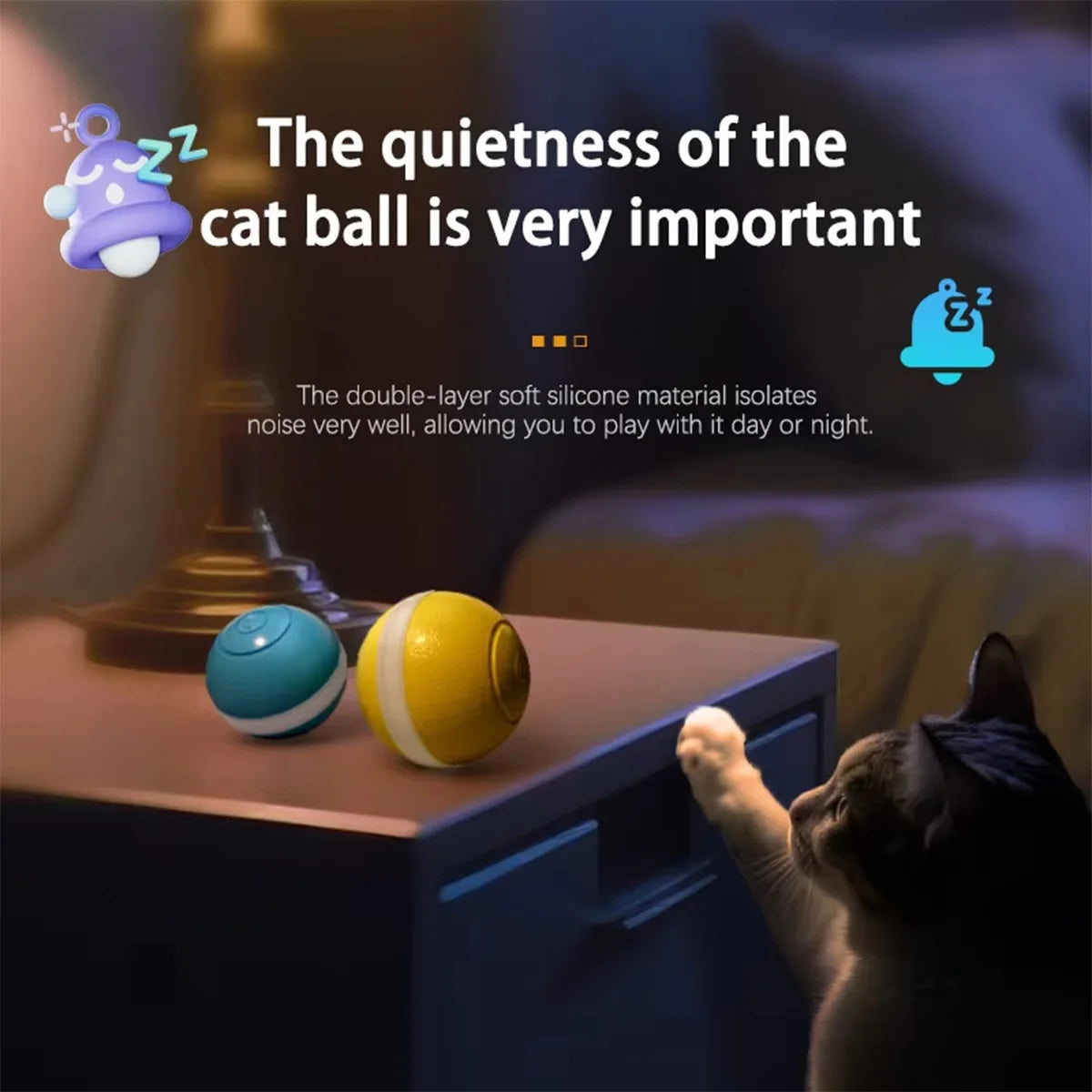 Interactive Smart Ball Cat Toys for Entertainment and Training Electronic Automatic Rolling Ball with LED Light Pet Toys for Cat