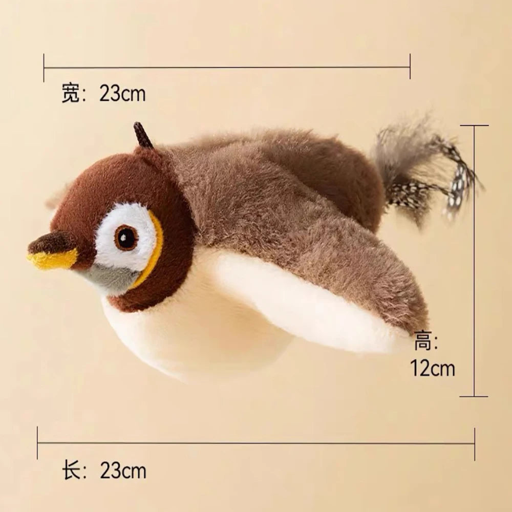 Cat Toys Rechargeable Flapping Duck Lifelike Quacking Sound, Touch Activated Kitten Plush Toy Interactive Cat Exercise Toys