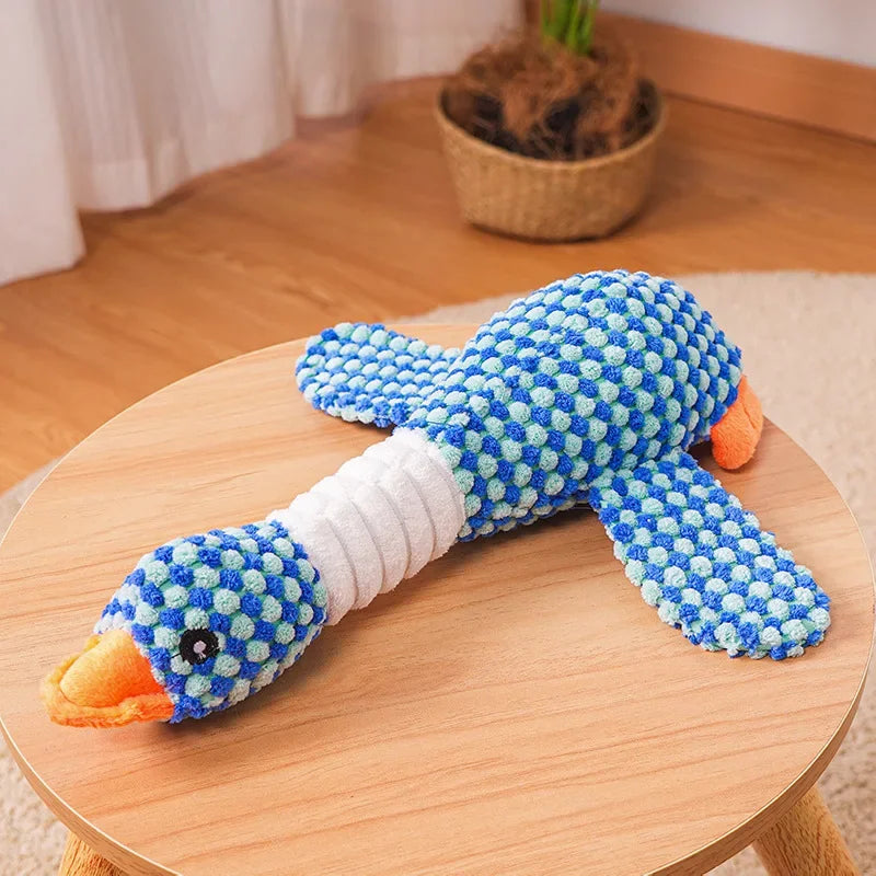 Dog Toys Plush Animal Toy Wild Goose Chewing Toy for Small Medium Large Dogs Cats Teeth Cleaning Toys Pet Squeak Toy for Puppy