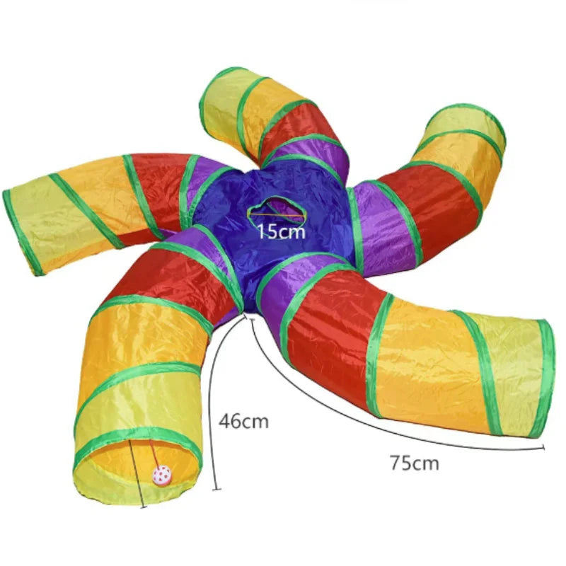 Hot Cat Tunnel Pet Tube Collapsible Play Toy Indoor Outdoor Kitty Puppy Toys for Puzzle Exercising Hiding Training Pet Toys