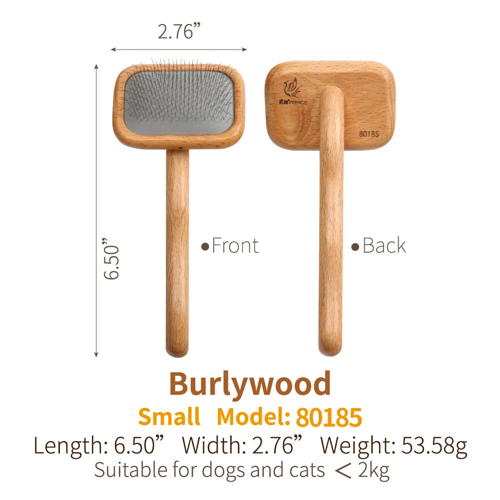 Fenice Pet Grooming Steel Shedding Long Comb Slicker Brush Removing floating hair Mats, Tangles and Loose Hair, dog accessories