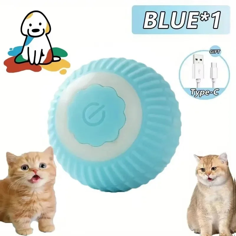 Cat Toys Interactive Ball  Automatic Rolling Dog Toys Faux Tail Rechargeable Smart Pet Electric Toy Cat Training Imitate Mouse 5