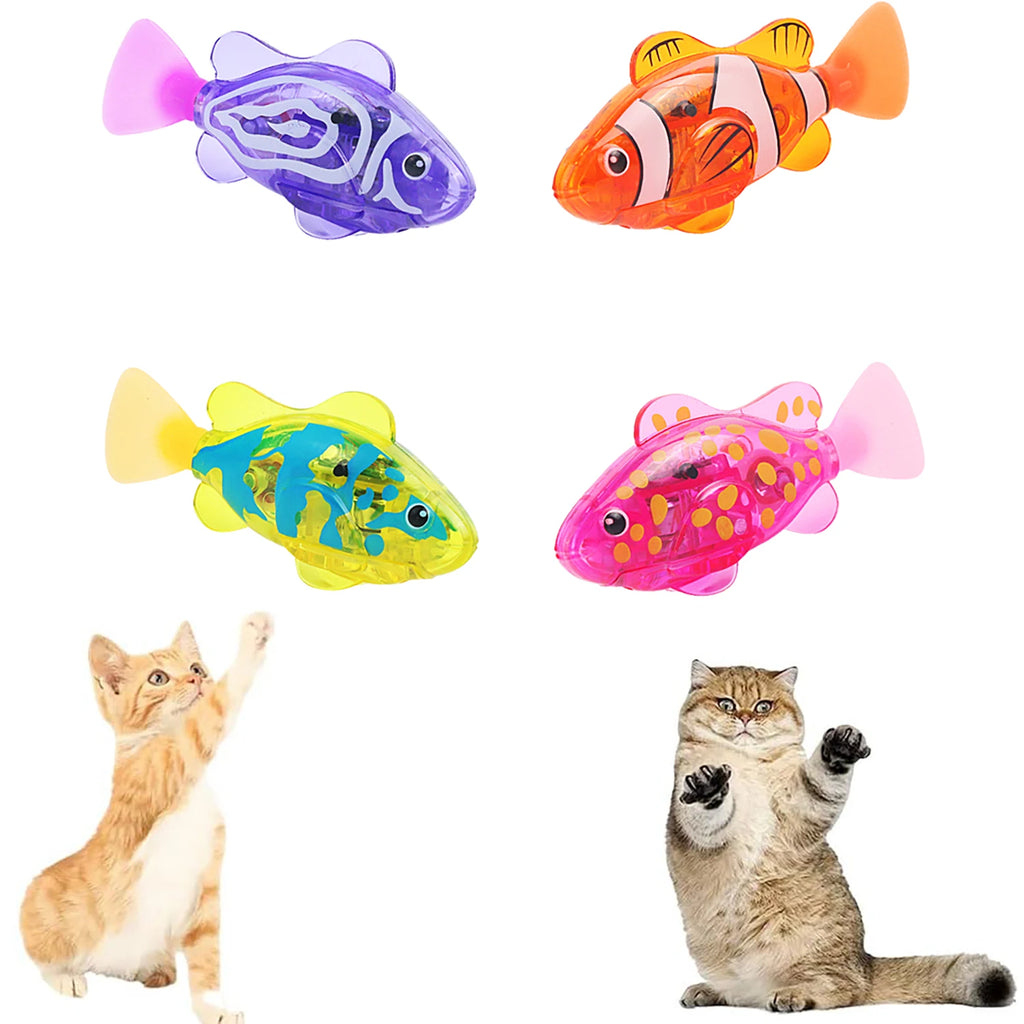 Swimming attracts pet fish, waterproof LED light toy fish, pet cat and dog toys, novel electronic fish