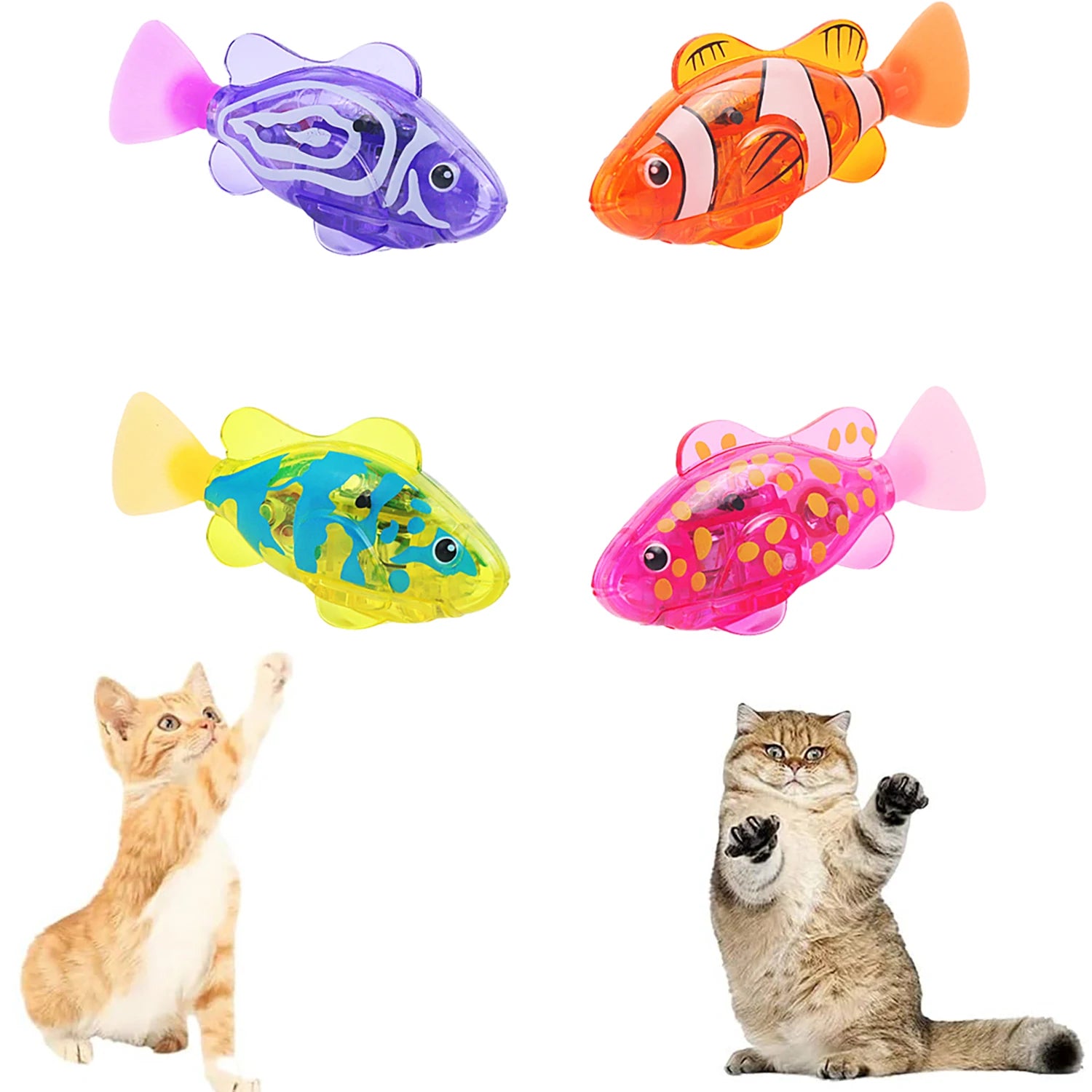 Swimming attracts pet fish, waterproof LED light toy fish, pet cat and dog toys, novel electronic fish