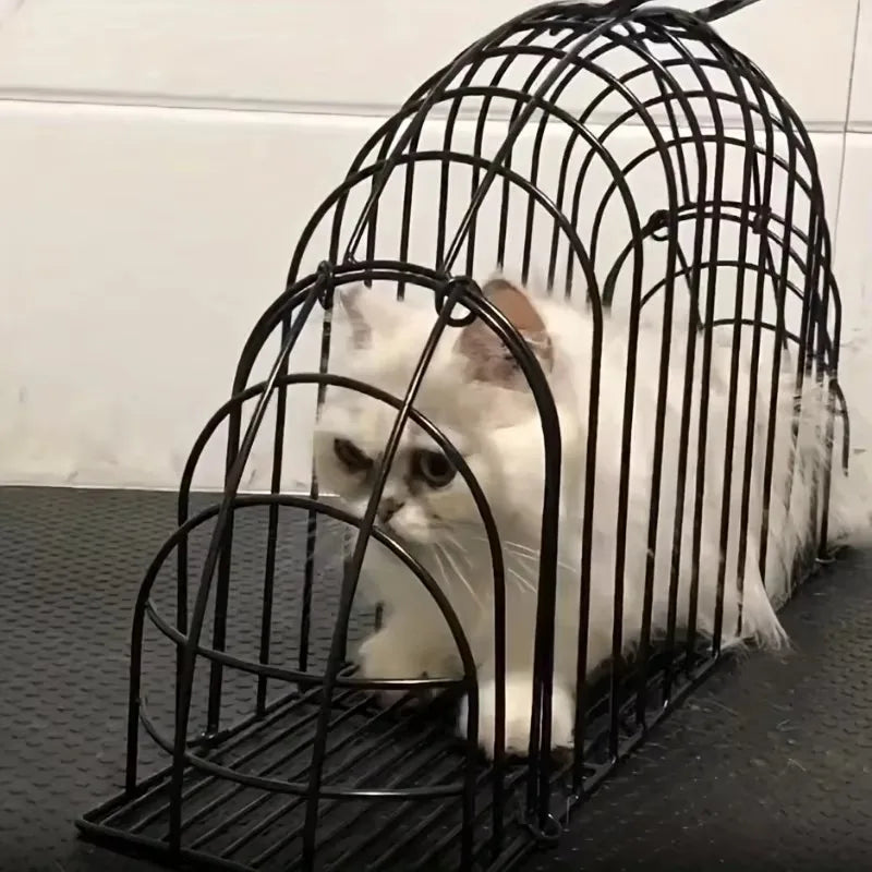 Cat Bath Cage Iron Anti-scratch Anti-bite Cage Fixed Dry Bath Double Door Cat Beauty Cage Anti-escaping Cat Accessories