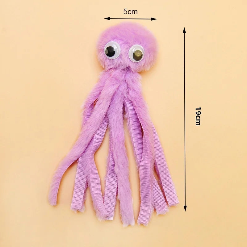 Cat Toy Cute Octopus Plush Toy Bite Resistant Teeth Interactive Play Pet Supplies Cat Dog Toys Octopus Boredom Relief Cat Toys