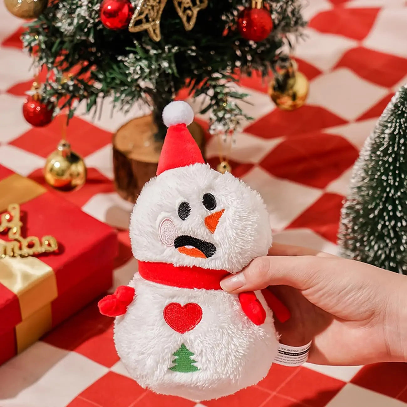 Squeaky Dog Toys for Puppy Small Medium Dogs Cute Dog Chew Toys Pack for Puppies Teething for Dog and Cat Chritmas Gingerbread