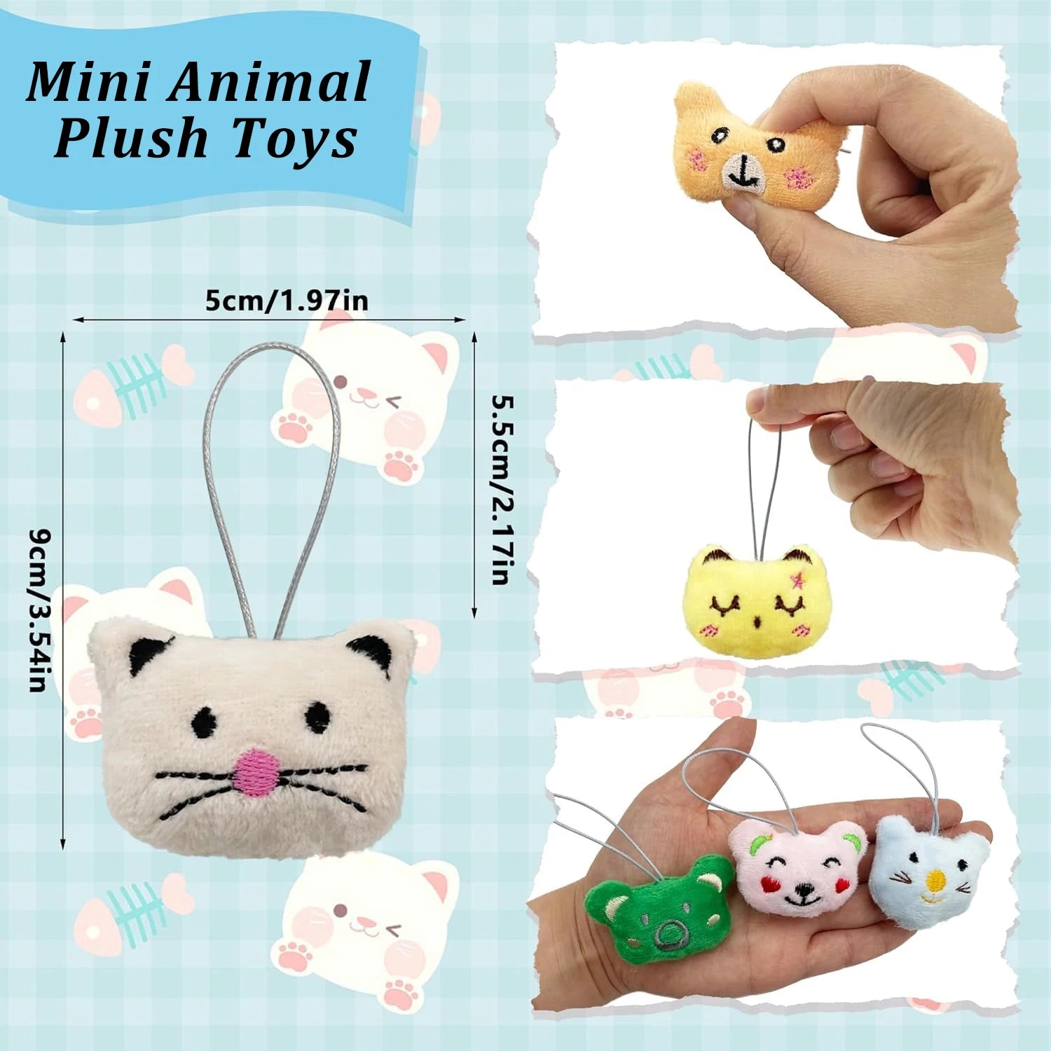 24-100Pcs Mini Animal Plush Toys Set Cute Small Animal Stuffed Toy Keychain for Party Favors for Goody Bag Easter Egg Stuffers