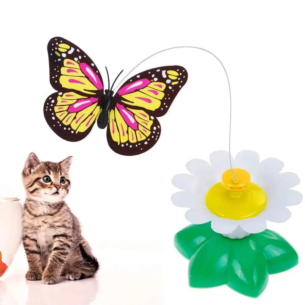 Rotating Electric Butterfly, Hummingbird And Bee Pet New Product Rotating Around Flowers To Cats And Butterflies Pet Toys
