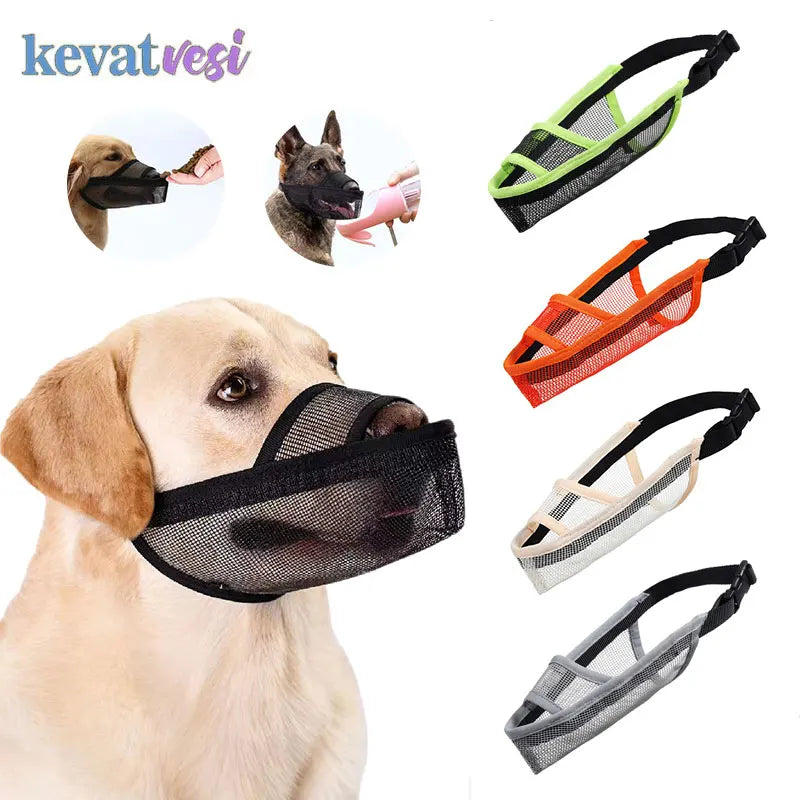 Dog Muzzle Breathable Mesh Anti Barking Pet Muzzle for Large Dogs Adjustable Anti-Biting Puppy Mouth Cover Dog Accessories