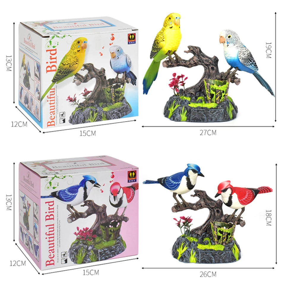 Singing Chirping Bird Toy Artificial Bird Toys Realistic Animal Electric Outdoor Decorations Simulation Birds Making Sounds Tree