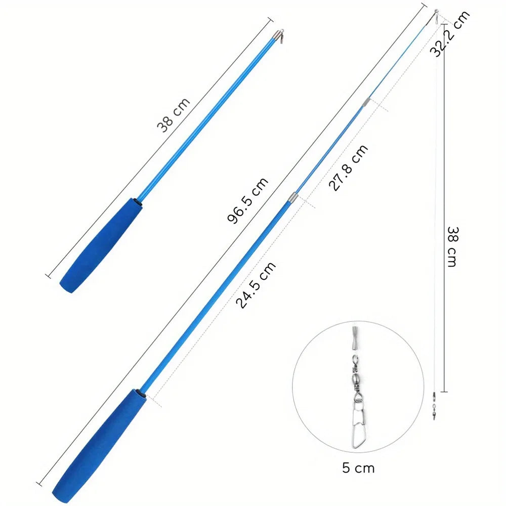 10 Pack Retractable Fishing Rod Funny Cat Stick Caterpillar Feather Replacement Head Cat Toy Cat Toys Interactive Pet Products