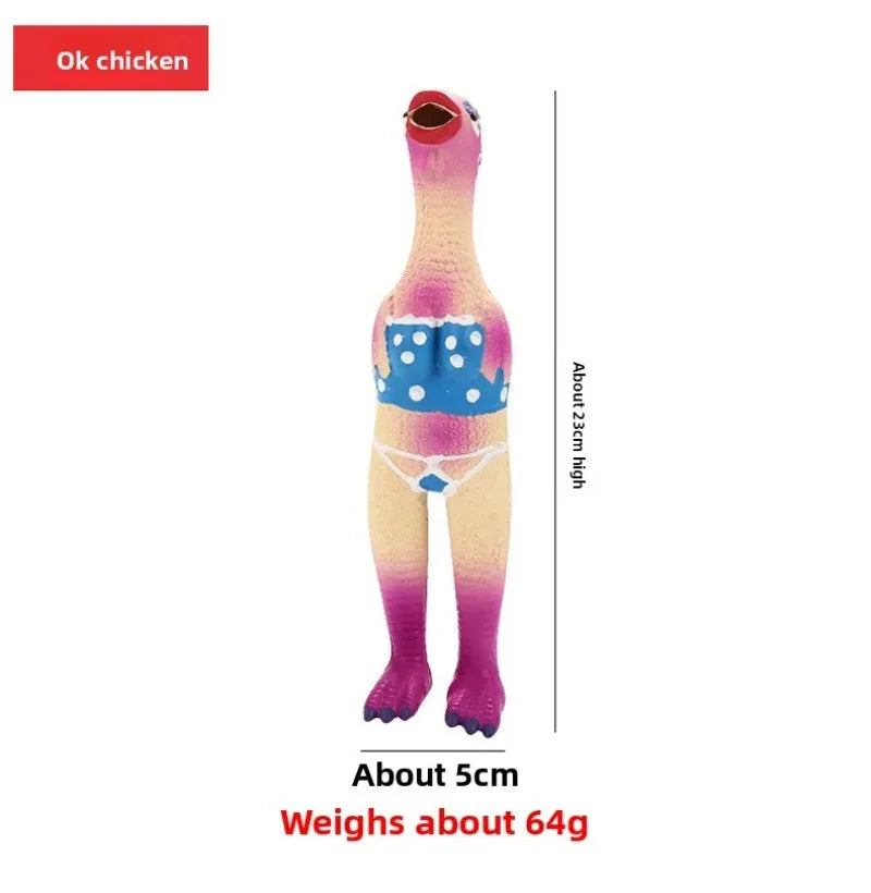 Squeaky Latex Chicken Dog Toys Funny Pirate Soldier Chef Bikini Shapes Loud Scream Chew Toy Pets Squeaky Latex Chicken Toy