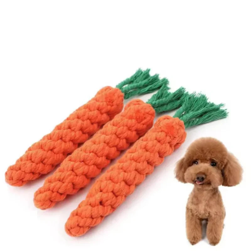 1pc Pet Knot Toy for Dog and Cat Carrot Shape Dog Chew Toys Cotton Rope Toys for Indoor Dogs Cat Toys Dog Accessories