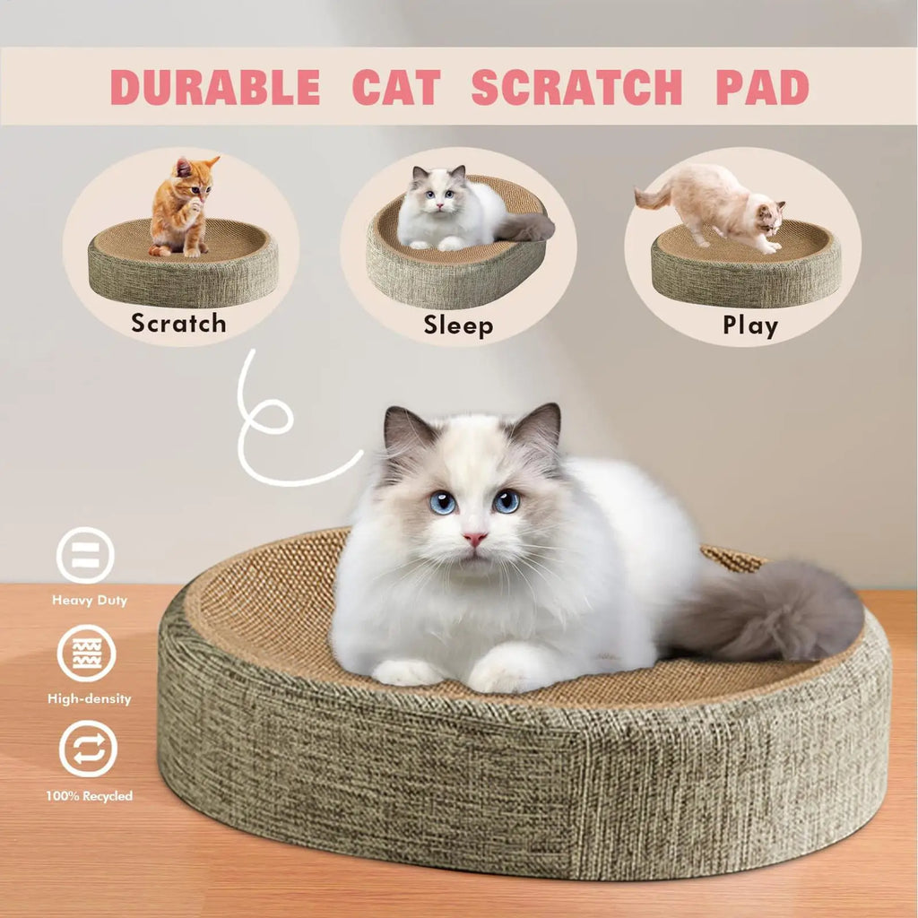 New 2in1 Cat Scratching Board Protect Furniture Grinding Claw Toys Oval Sisal Weaving Wear-resistant Cat Nest Cat Accessories