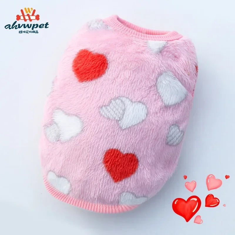 Cute Dog Clothes Winter Vest for Small Dogs Cats Warm Pets Sweater Soft Flannel Puppy Puffer Jacket Dog Accessories Supplies