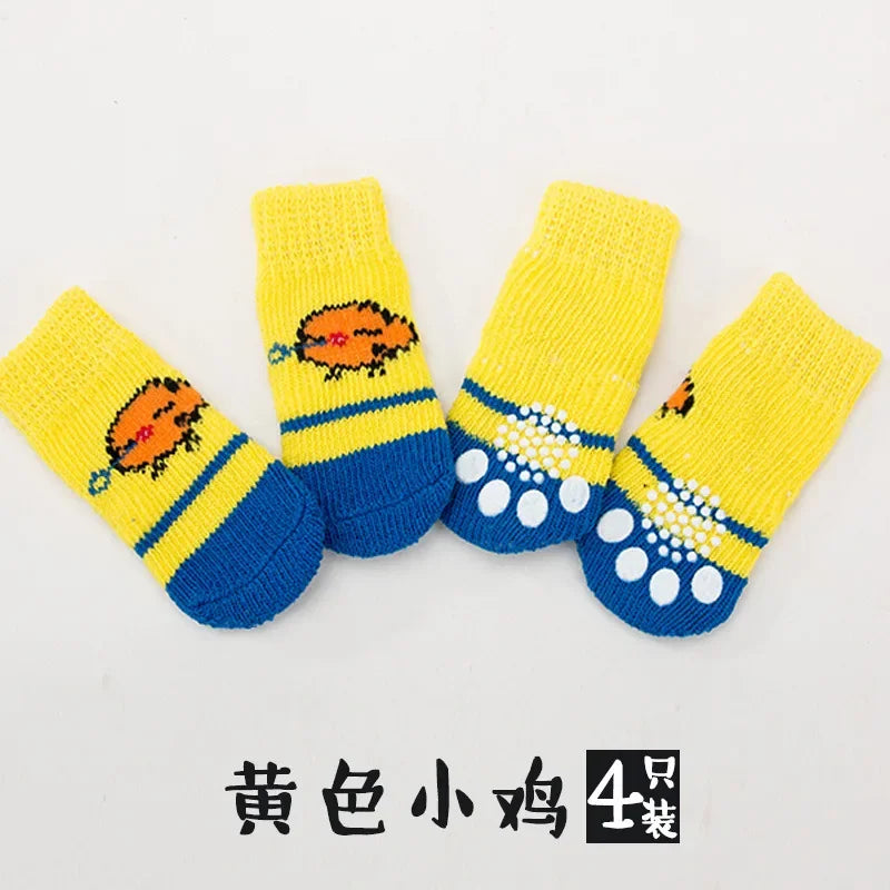 Puppy Dog Knit Socks Autumn Cute Winter Pet Socks Anti-Slip Knitted Small Dogs Shoes Warm Paw Protector Dog Accessories