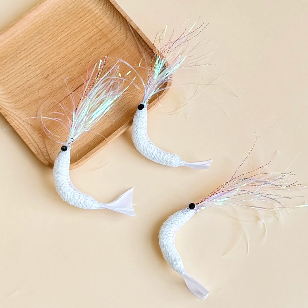 Cat Teaser Toy Feather Bell Interactive Kitten Toy Cute Prawn Modeling Detachable Cat Toy Cat Accessories