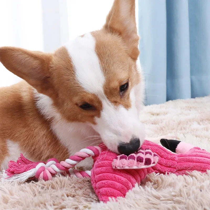 Animal Shape Squeaky Toys Plush Dog Toy Cute Bite Resistant Corduroy Dog Toys for Cat Dogs Puppy Pet Dog Accessories