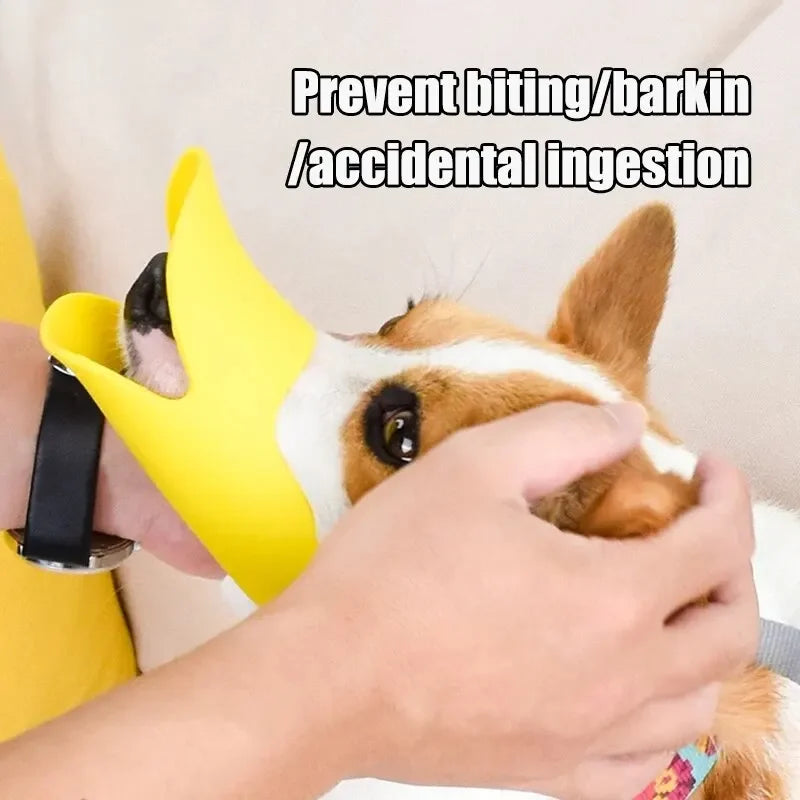 1PC 3 Sizes Available Pet Muzzle Silicone Anti-cute Duck Anti-bite Training Adjustable Ring Pet Muzzle Pet Items Dog Accessories