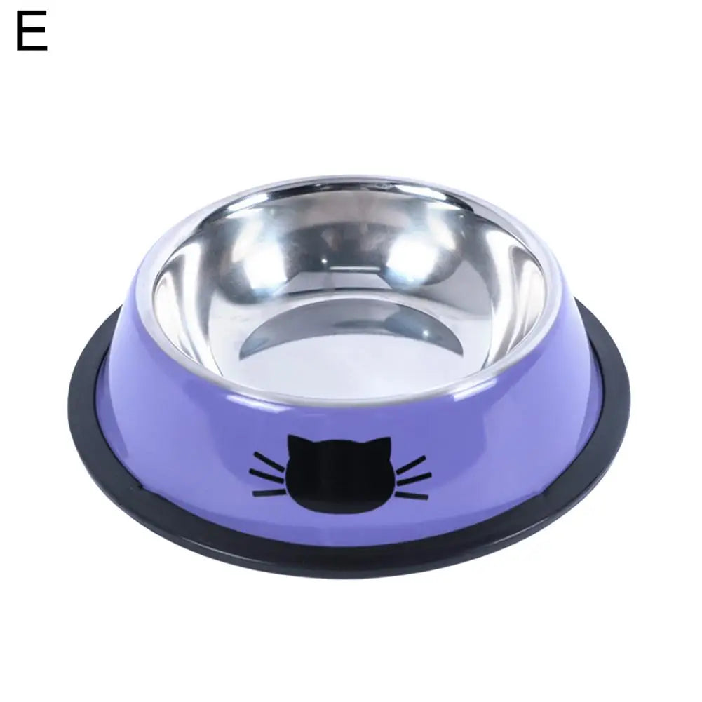 Cat Food Bowl Stainless Steel Kitten Cat Feeder Water Bowl With Non-Slip Rubber Base Small Pet Bowl Cat Accessories Pet Supplies