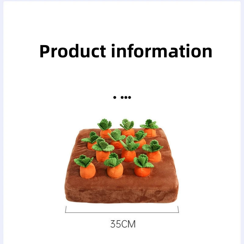 Dog Carrot Plush Toy Interactive Dog Toys Plush Puzzle Toys 2 in 1 Non-Slip Nosework Feed Games for Aggressive Chewers Pet