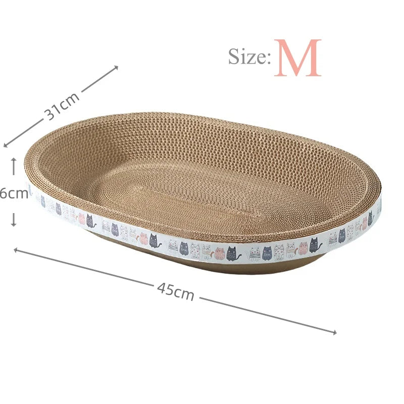Cat Scratching Board Kitten Scratch Guards Claw Scraper Pads Toys Oval Corrugated Paper Nest Protect Furniture Cat Accessories