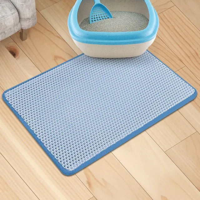 Waterproof Pet Cat Litter Mat Double Layer Pet Litter Box Mat for Cat Non-slip Toilet Pad Washable Bed Mat Cat Accessories