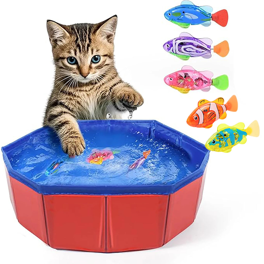Swimming attracts pet fish, waterproof LED light toy fish, pet cat and dog toys, novel electronic fish