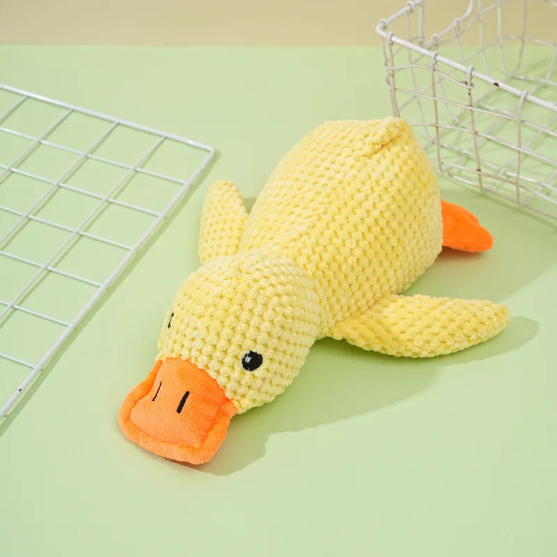 Dog Toys Plush Companion Sleeping Duck  for Small Large Dogs Bite Resistant Teeth Grinding Sound Relief Duck  Toy