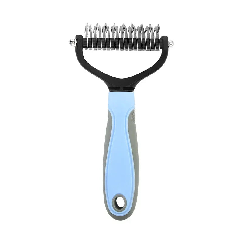 Cat Hair Removal Comb Dog Hair Removal Brush Stainless Steel Double Sided Pet Grooming Brush Removing Tangles Cat Accessories