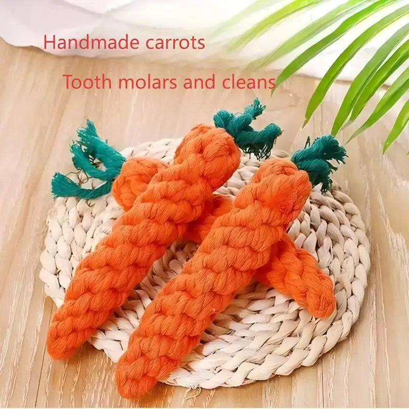 Chew Toys for Small Dogs Cleaning Teeth Dog Toys Bite Resistant Pet Dog Puppy Carrot Cotton Rope Pet Playing Toy Accessories