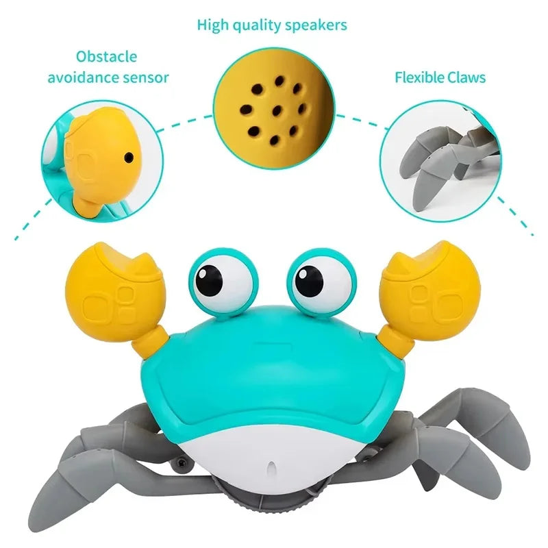 Crawling Crab Toys Light Music Crawling Fun Toys Electric Induction Escape Toy Pets Electronic Interactive Toy for Dogs and Cats