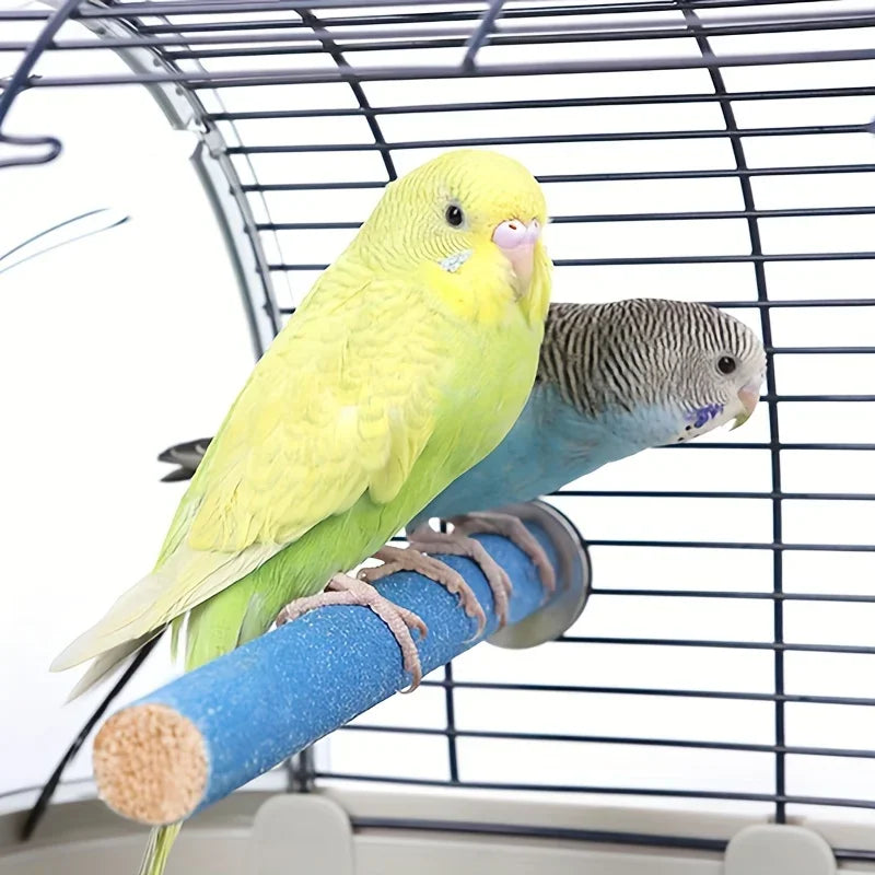 1Pc Pet Bird Cage Perches Stand Parrot Toys Bird Grinding Claw Stick Bird Nest Toy Molar Stick Standing Rod Random Color
