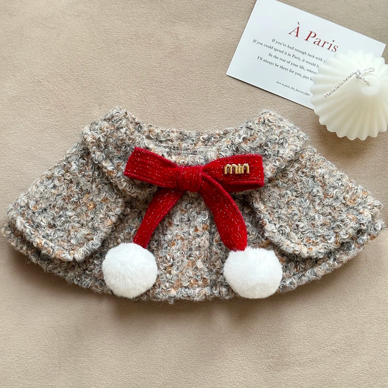 Princess Please for Christmas! Pet Bow Tie Cloak Collar Medium Dog Drool Towel Fall & Winter Dog Accessories