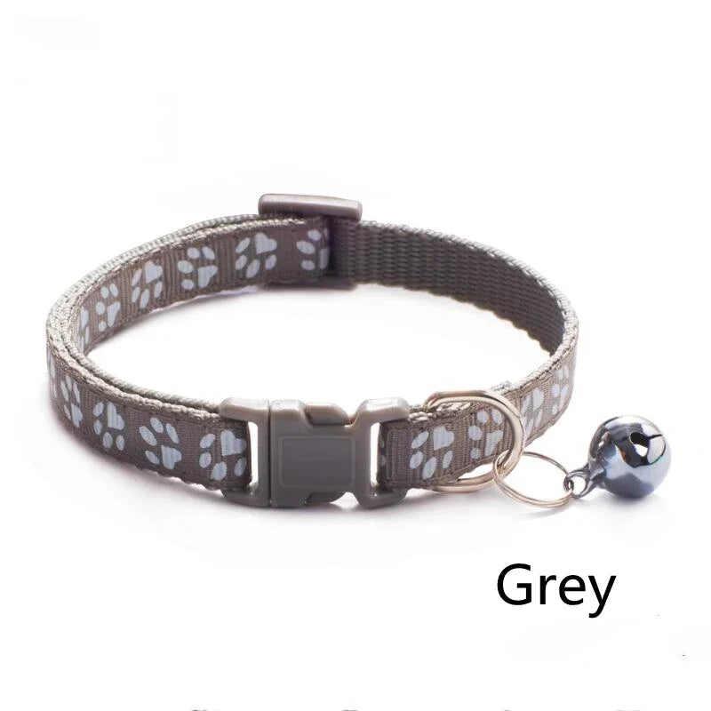 1/3/6/12/18Pcs Pet Collar With Bell Footprints Colorful Dog, Dog, Cat Accessories Cat Collar Adjustable Bell Ring Necklace Pet